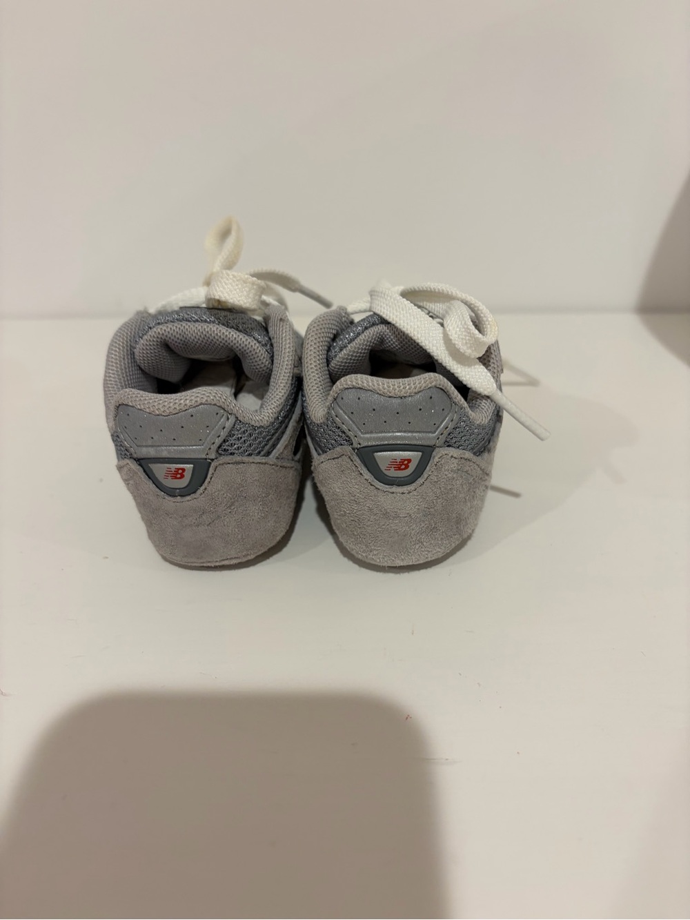 New Balance Kids Gray Suede Mesh Sneakers - Picture 4 of 10